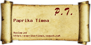 Paprika Tímea névjegykártya