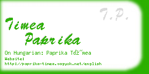 timea paprika business card